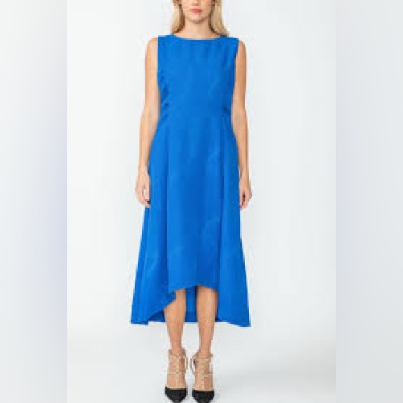 NWT, IC by Connie Textured Cobalt Blue High-Low,Gathered,POCKETS,Dress Size S - Picture 5 of 7